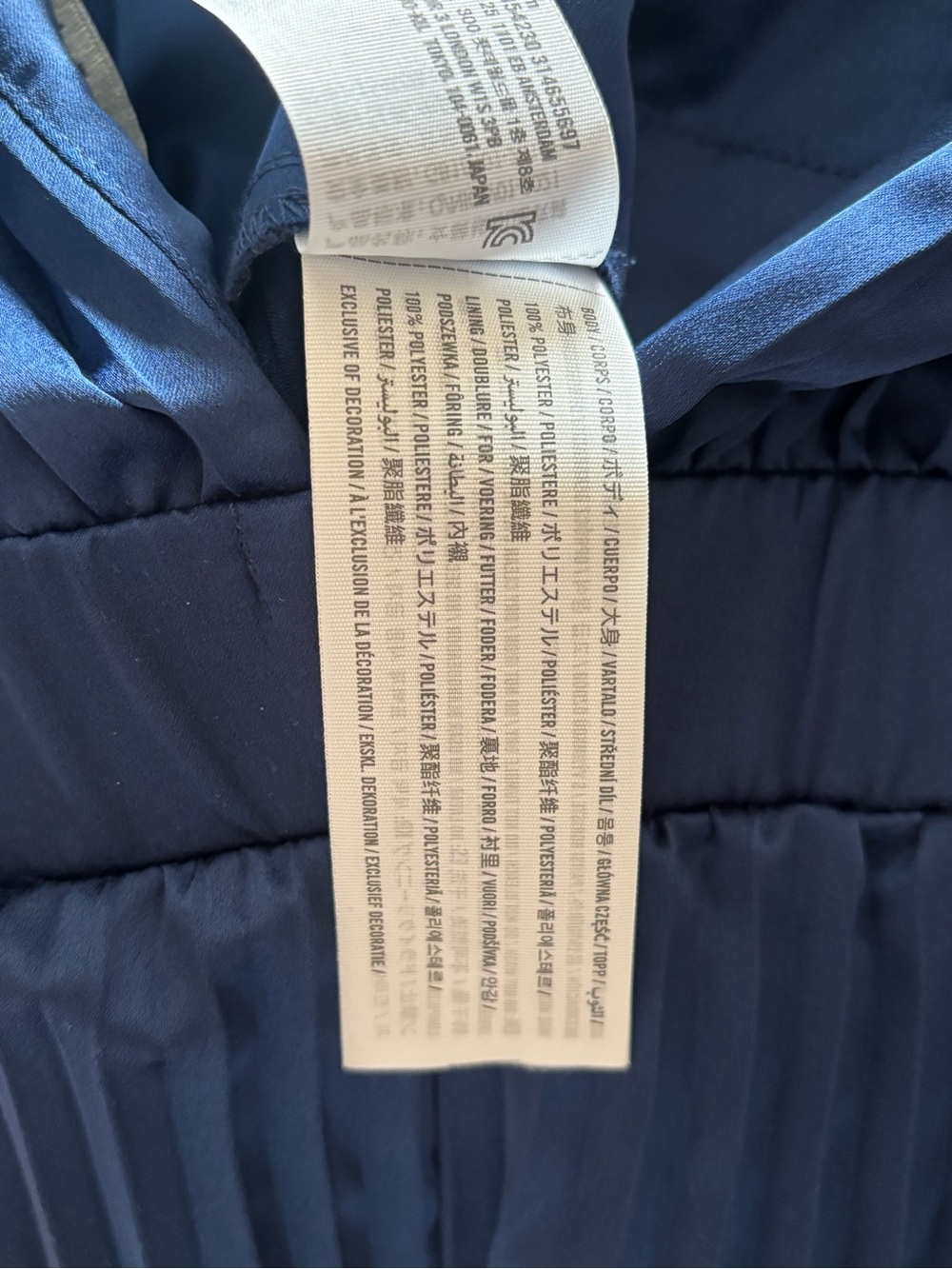 Abercrombie & Fitch Navy Pleated V-Neck Wide-Leg Jumpsuit - Picture 8 of 8